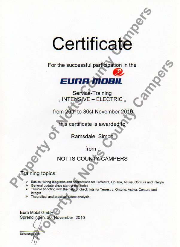 Eura certificate